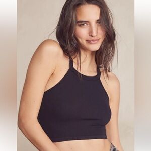 Free People Bella Seamless Rib Tank in Black